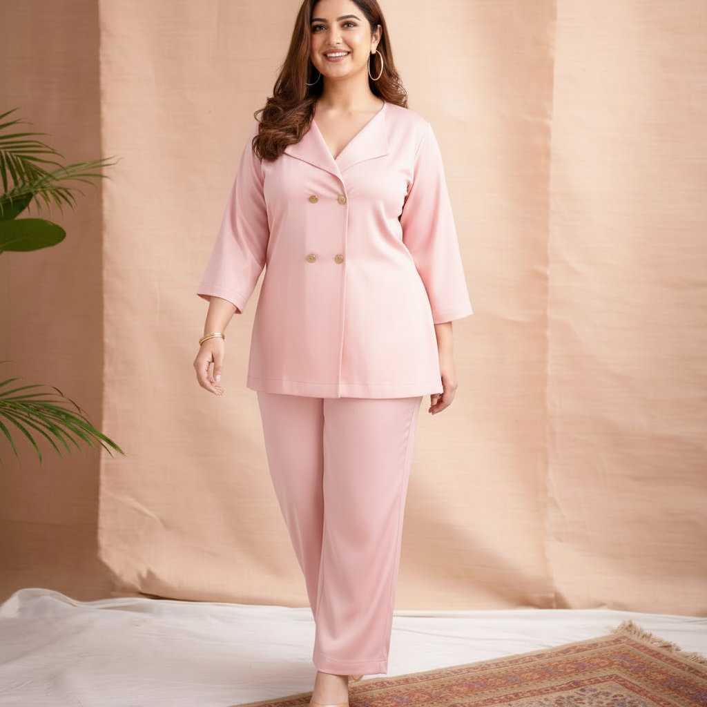 Stylish Women’s 2 Piece Lounge Set – Elegant Button Detail Top & Trouser | Perfect for All Occasions Comfortable Casual & Nightwear