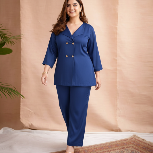 Stylish Women’s 2 Piece Lounge Set – Elegant Button Detail Top & Trouser | Perfect for All Occasions Comfortable Casual & Nightwear
