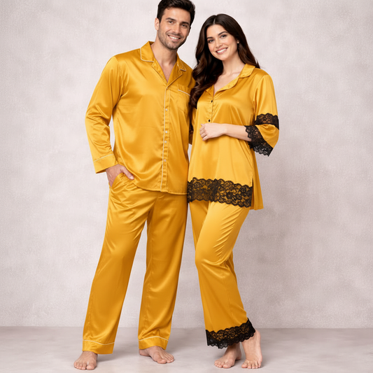 Luxe Love Couple Nightwear – Stylish Matching Sleepwear Set
