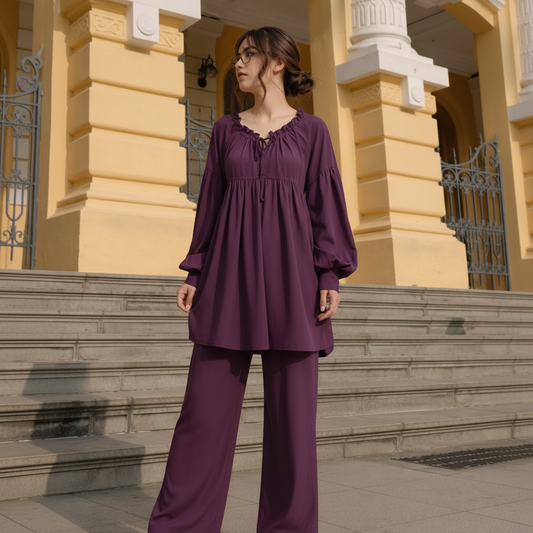 Elegant Silk Co-Ord Set for Women | Premium Casual Wear | Trendy Loose Fit Outfit