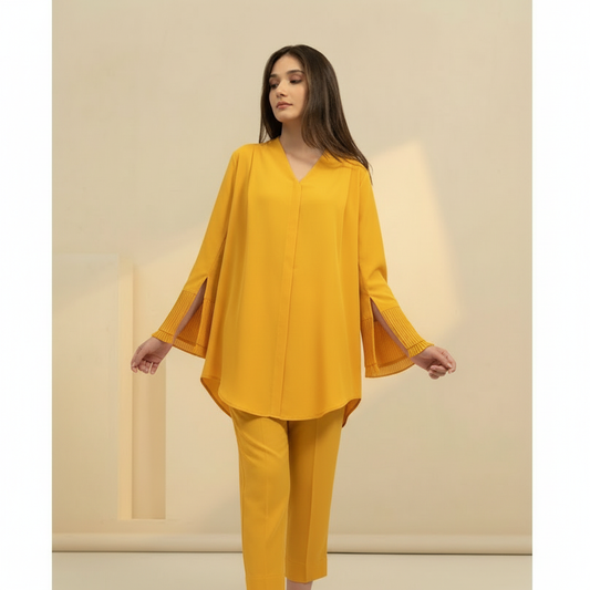 Elegant Women’s 2 Piece Co-Ord Set – Flowing Top with Stylish Sleeves & Trouser | Perfect for All Occasions