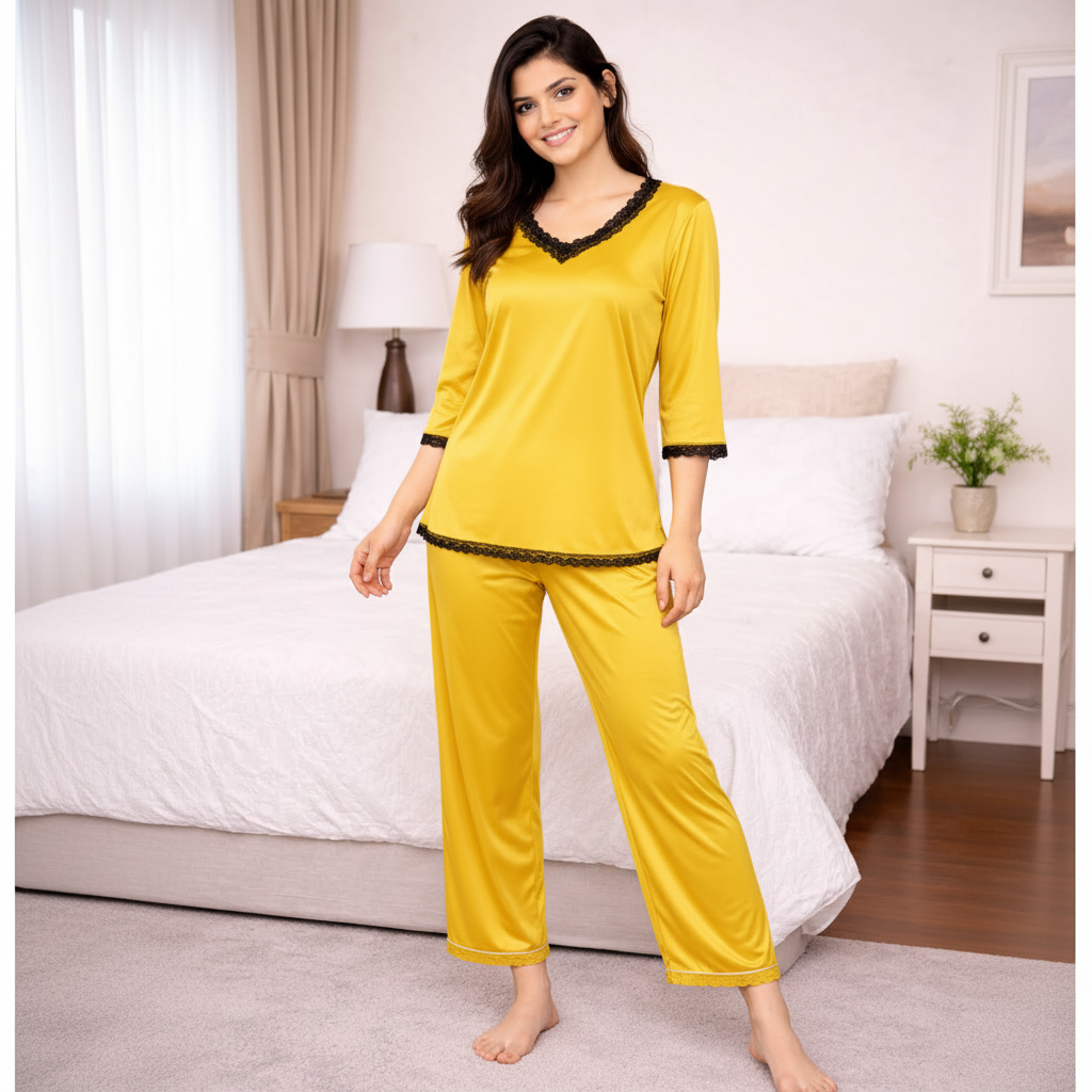Silk Comfort Nightwear Set – Elegant & Relaxed Sleepwear