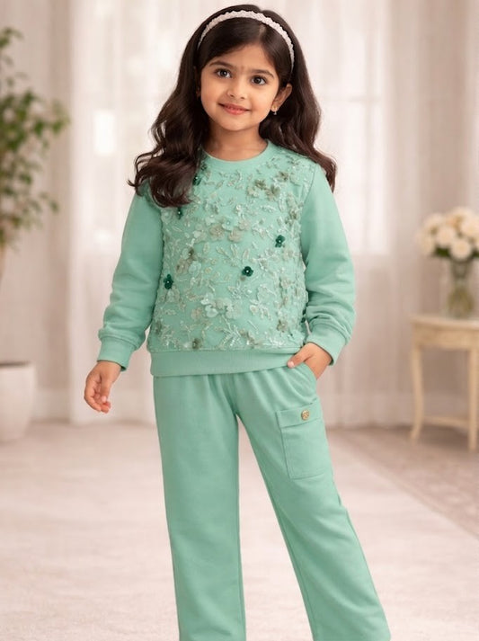 Stylish 2-Piece Kids Embroidered Set (Shirt + Thigh Pocket Pant) – Complete Outfit