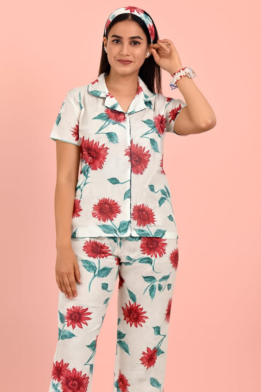 Premium Stone Linen Nightwear – Soft, Stylish & Free Gift Included!