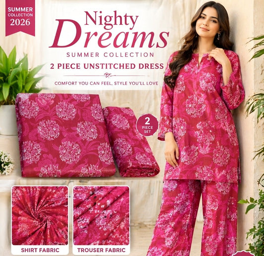 "Elegant 2-Piece Linen Unstitched Suit – Comfortable & Stylish"