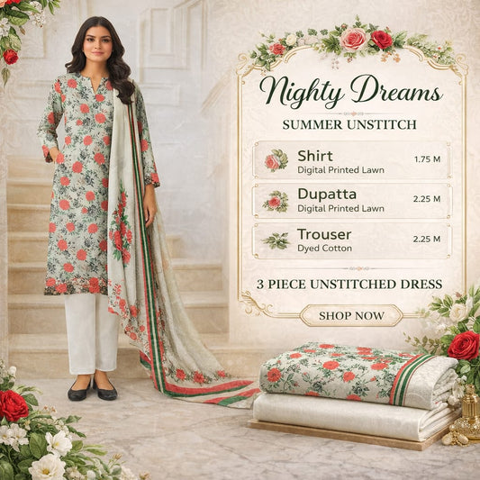 Summer Special Unstitched 3 Piece Dress – Ladies Collection