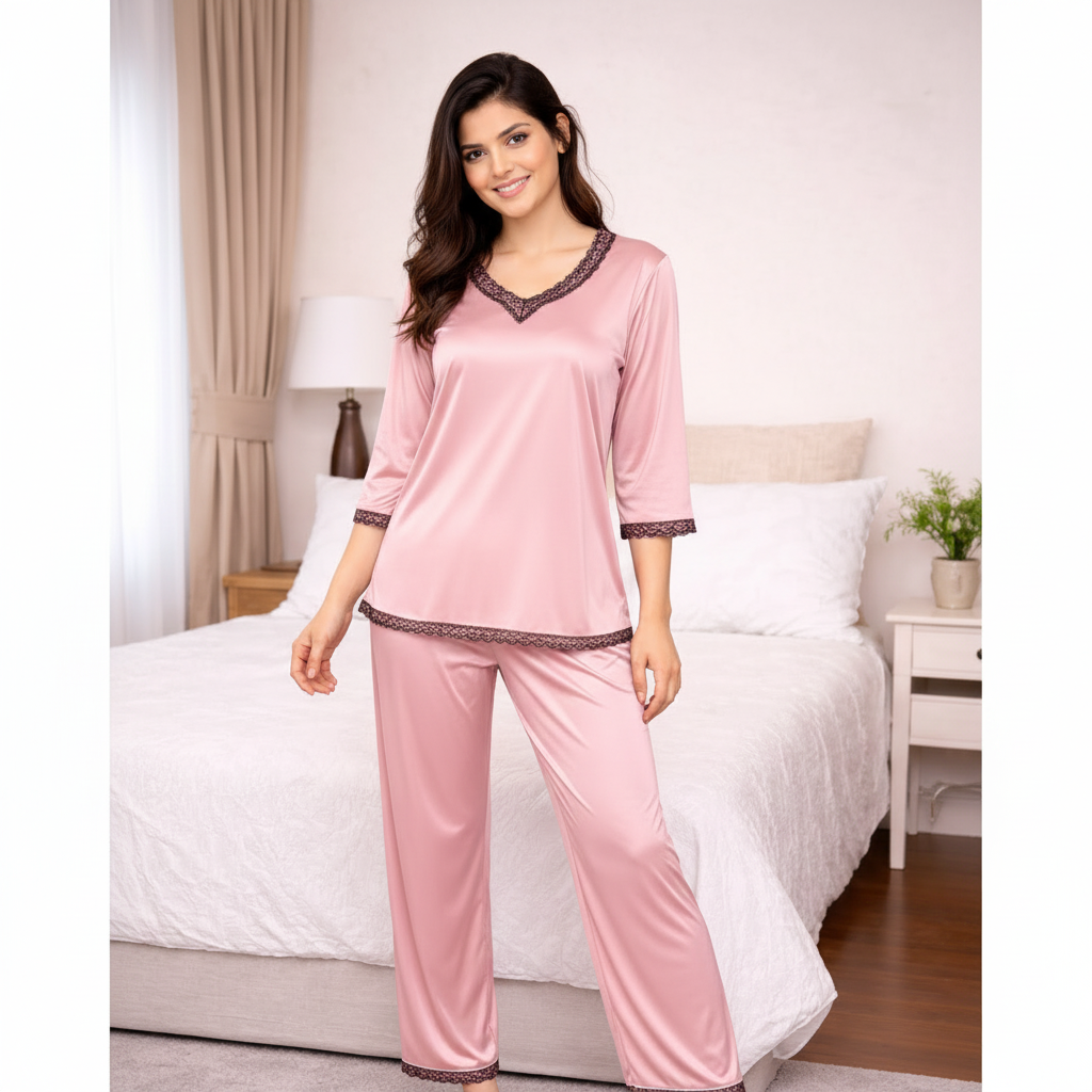 Silk Comfort Nightwear Set – Elegant & Relaxed Sleepwear