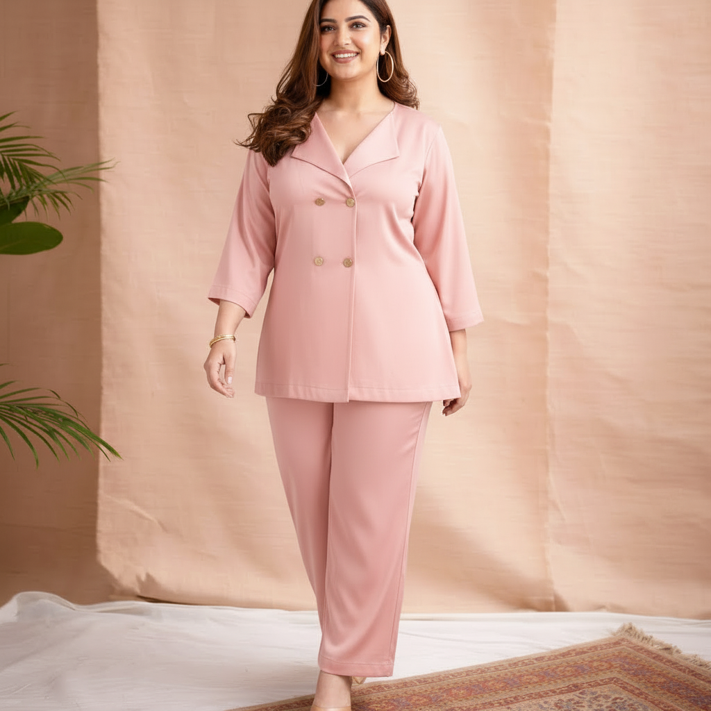 Stylish Women’s 2 Piece Lounge Set – Elegant Button Detail Top & Trouser | Perfect for All Occasions  Comfortable Casual & Nightwear