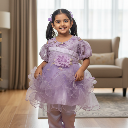 Cute 2-Piece Frock with Pajama Set for Girls (4–14 Years) –