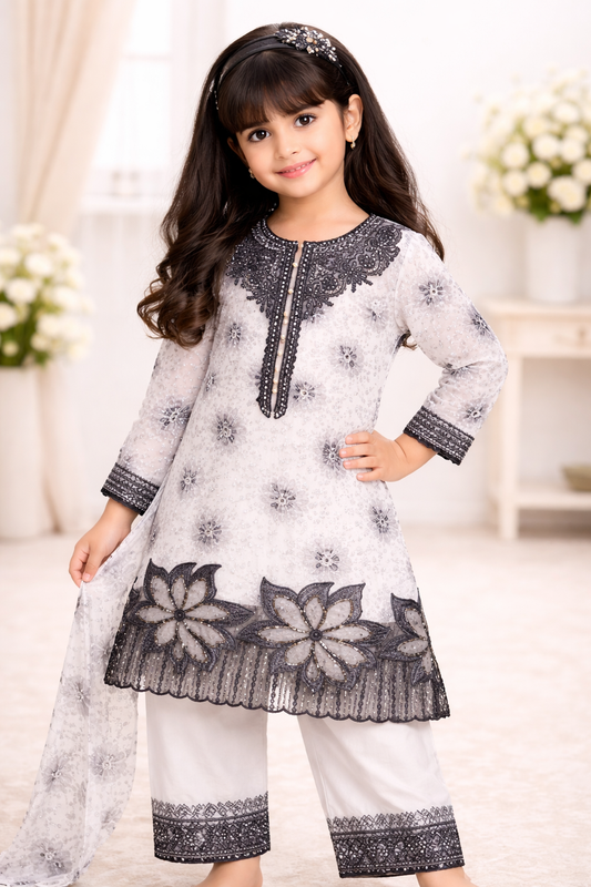 “Stylish Kids 2-Piece Lawn Cotton Outfit with Floral Print – Perfect Gift & Daily Wear (4-14 Years)”